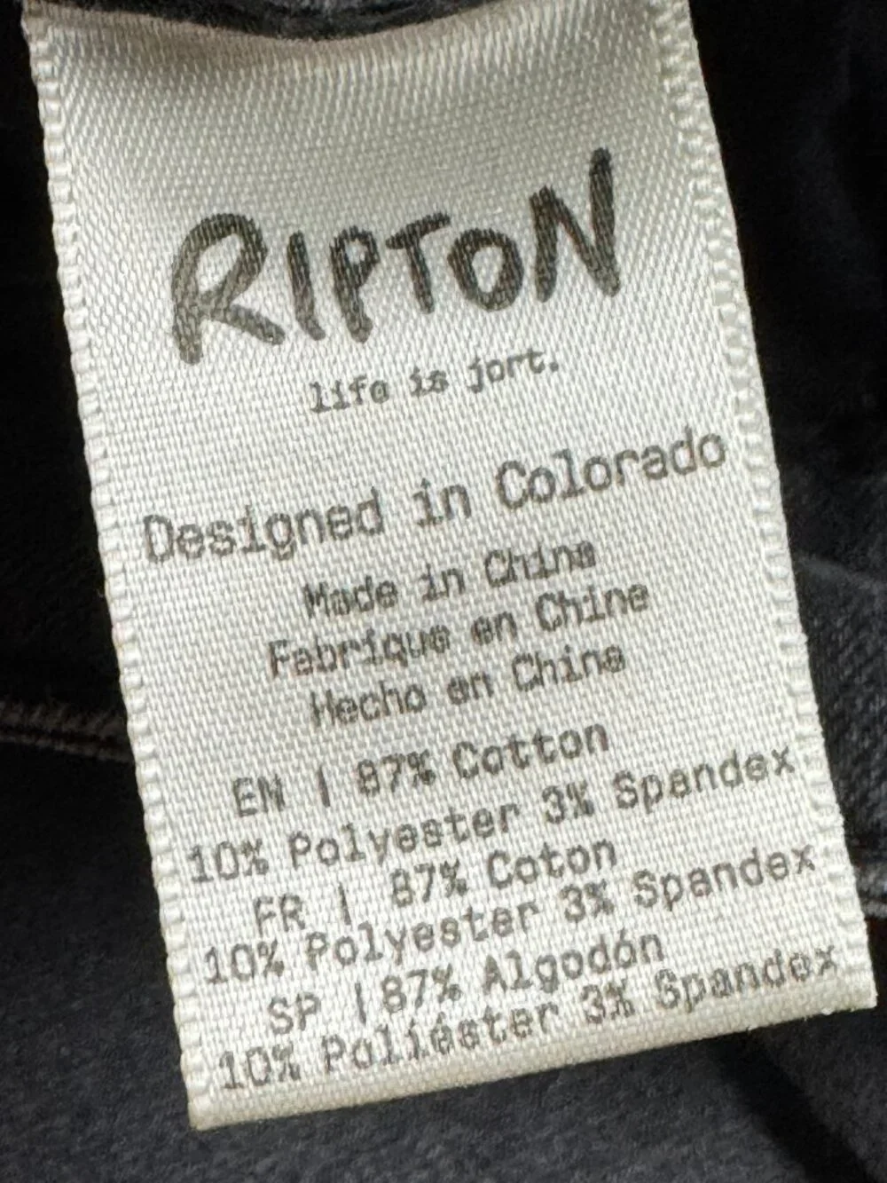Ripton & Co Womens Size 29 Black Stretch Wide Leg Raw Hem Cargo Jeans High Rise - Picture 9 of 14